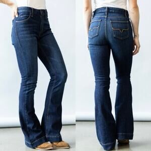 Kimes Ranch Jennifer Jeans Women’s sz 10/32 33x32 Blue High Rise Flare Leg